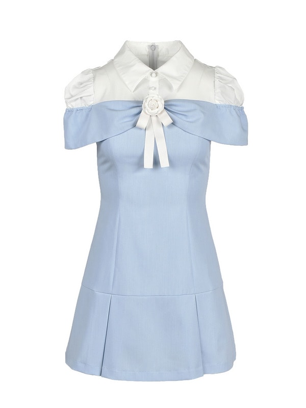 Rose Ribbon Box Tack Onepiece 詳細画像 サックス 1